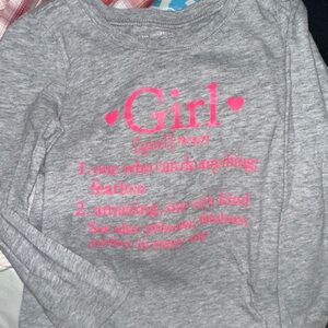 The Children's Place Heather Gray and Pink Long Sleeve Tee